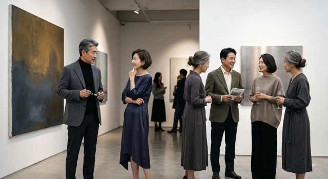 서로의 이야기를 나누는 중장년 남녀